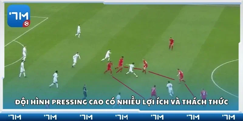Đội hình pressing cao có nhiều lợi ích và thách thức