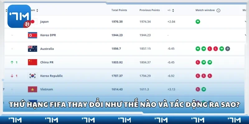 Thứ hạng FIFA thay đổi như thế nào và tác động ra sao?