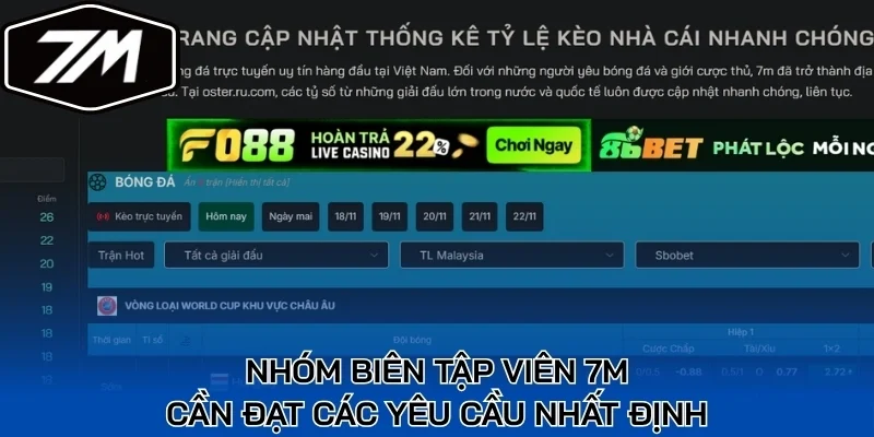 Nhóm biên tập viên 7M cần đạt các yêu cầu nhất định