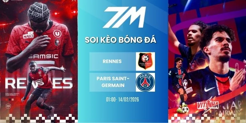Kèo bóng đá Rennes vs PSG hôm nay ngày 14/02/2026 - Ligue 1