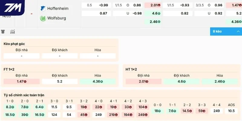 Đánh giá kèo trận Hoffenheim vs Wolfsburg