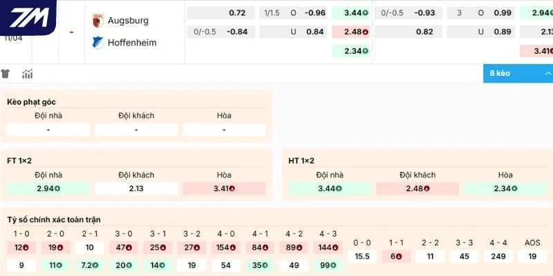 Dự đoán kèo Augsburg vs Hoffenheim