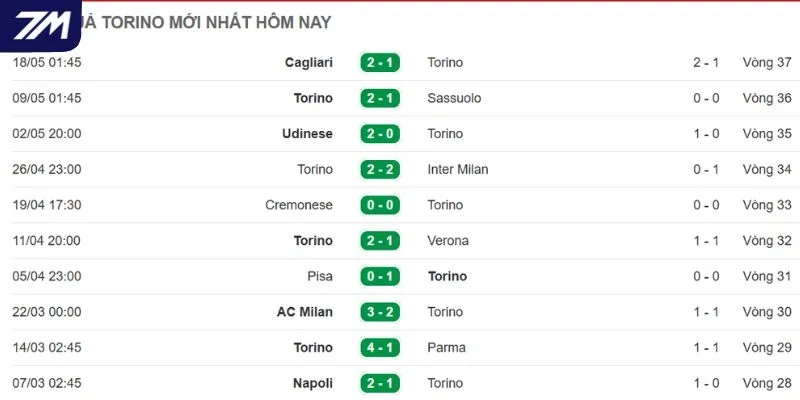Màn trình diễn của Torino